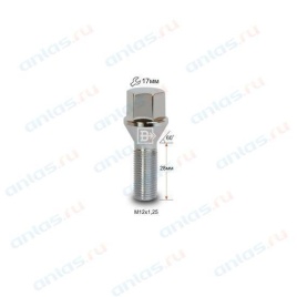 БОЛТ КОЛЕСА М12х1,25х28 кл.17