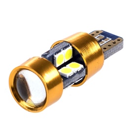 СВЕТОДИОД T10 БЕЛЫЙ 19 SMD ЛИНЗА БИПОЛЯР.