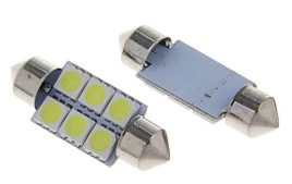 СВЕТОДИОД T11 БЕЛЫЙ  6 SMD 36мм 