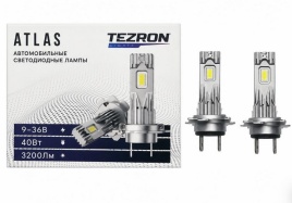 СВЕТОДИОДЫ Н7 40W 3200LM 6500К TEZRON ATLAS 2шт.