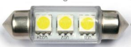 СВЕТОДИОД T11 БЕЛЫЙ  3 SMD 41мм 