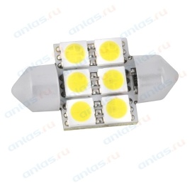 СВЕТОДИОД T11 БЕЛЫЙ  6 SMD 31мм 