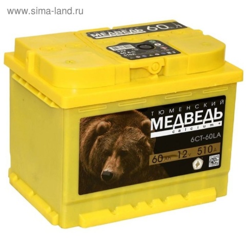 АКБ МЕДВЕДЬ 6СТ-60А ЕВРО фото 1