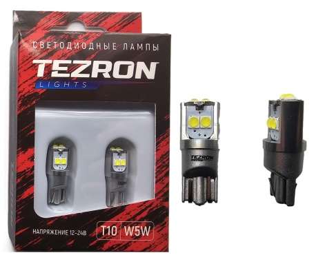 СВЕТОДИОДЫ Т10 240LM 6500К TEZRON LED 2шт. фото 1