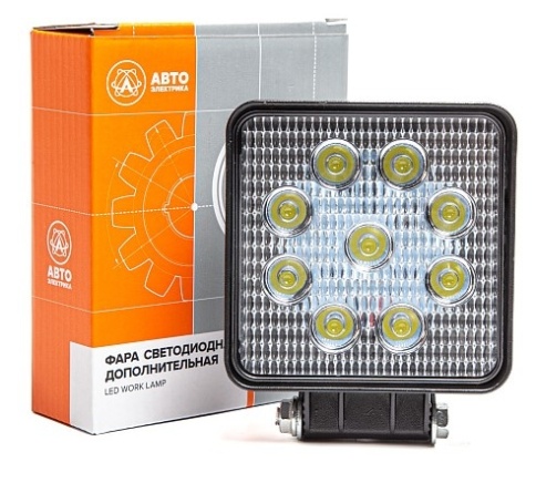 ПРОТИВОТУМАНКА 12V 27W КВАДР.9 LED 110*42*140 фото 1