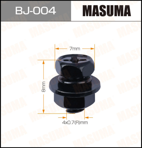 БОЛТ М 4х8х0,7 С ГАЙКОЙ MASUMA фото 1