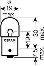 ЛАМПА габар.12V 10W (BA15s) OSRAM фото 1