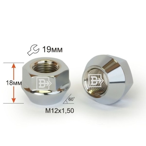 ГАЙКА КОЛЕСА М12х1,5х18 кл.19 ОТКР. фото 1