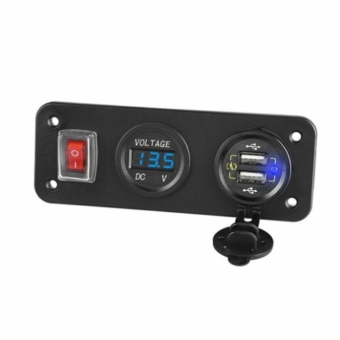 ДВОЙНИК В ПРИКУРИВ.С ВОЛЬТМЕТРОМ TS-CAU52 фото 1