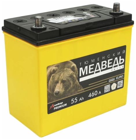 АКБ МЕДВЕДЬ 6СТ-55А ASIA ТОНК.КЛ. ЕВРО фото 1