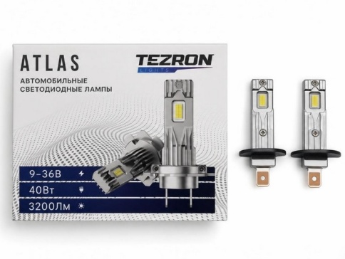 СВЕТОДИОДЫ Н1 40W 3200LM 6500К TEZRON ATLAS 2шт. фото 1
