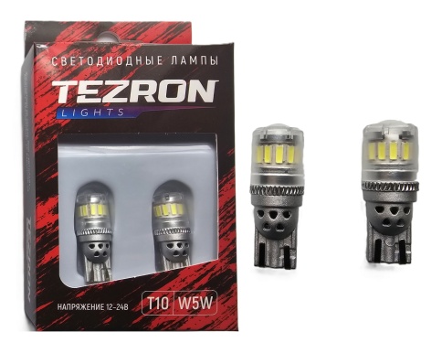 СВЕТОДИОДЫ Т10 200LM 6500К TEZRON LED 2шт. фото 1