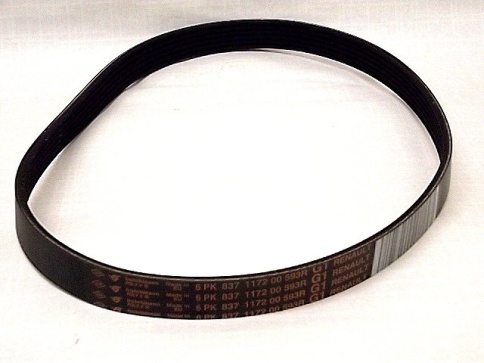 РЕМЕНЬ ГЕНЕРАТОРА  837 6РК 8кл.БЕЗ ГУР/КОНД.ЛАРГУС фото 1