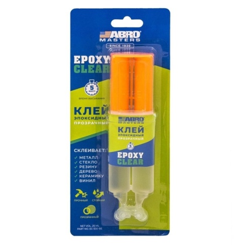 КЛЕЙ ЭПОКСИДНЫЙ ABRO ШПРИЦ 25мл фото 1