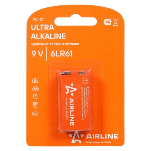 БАТАРЕЙКА  6LR61/КРОНА 9V AIRLINE фото 1