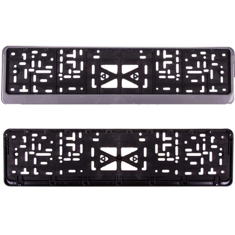 РАМКА НОМЕРА С ЗАЩЕЛКОЙ СЕРАЯ фото 1