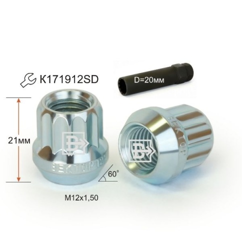 ГАЙКА КОЛЕСА М12х1,5х21 12 ЛУЧЕЙ ОТКР. фото 1