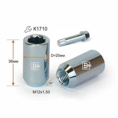 ГАЙКА КОЛЕСА М12х1,5х36 10 ЛУЧЕЙ ОТКР. фото 1