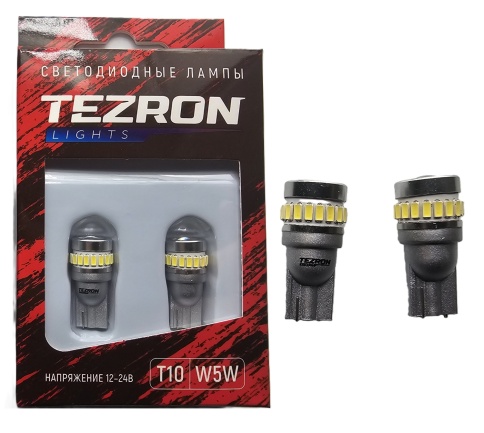СВЕТОДИОДЫ Т10 150LM 6500К TEZRON LED 2шт. фото 1