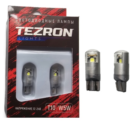 СВЕТОДИОДЫ Т10 85LM 6500К TEZRON LED 2шт. фото 1