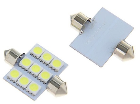 СВЕТОДИОД T11 БЕЛЫЙ  9 SMD 39мм  фото 1