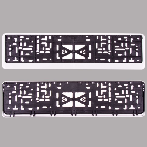 РАМКА НОМЕРА С ЗАЩЕЛКОЙ БЕЛАЯ фото 1