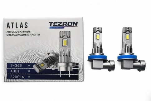 СВЕТОДИОДЫ Н11 40W 3200LM 6500К TEZRON ATLAS 2шт. фото 1