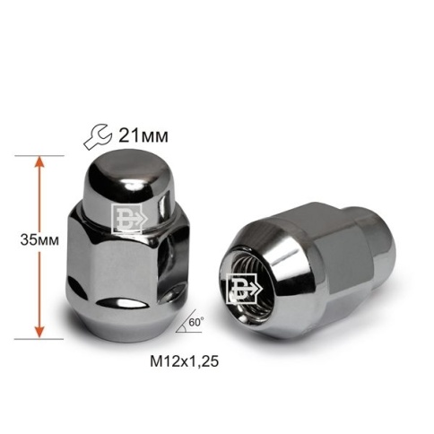 ГАЙКА КОЛЕСА М12х1,25х37,5 кл.21 С ШАЙБОЙ  фото 1